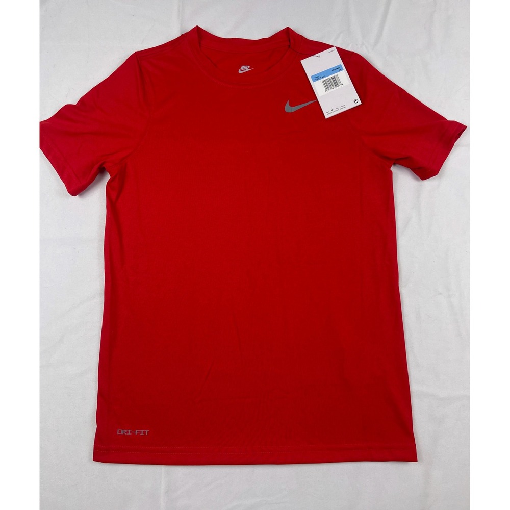 Nike Kids Dri-FIT Training Tee Red Short Sleeve Shirt 840178-657 Size Medium